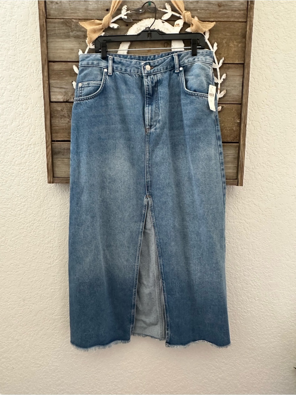 Anthropologie Pilcro Classic Blue Women's Denim‎ Maxi Skirt size 14 NWT